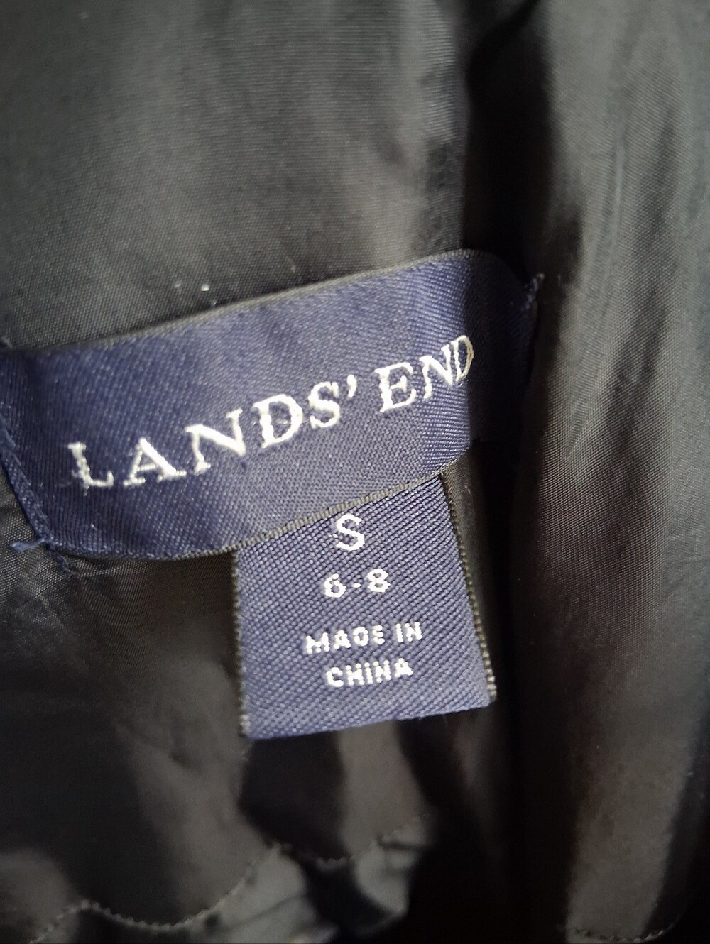 Lands' End Black Puffer Long Jacket - Picture 10 of 11